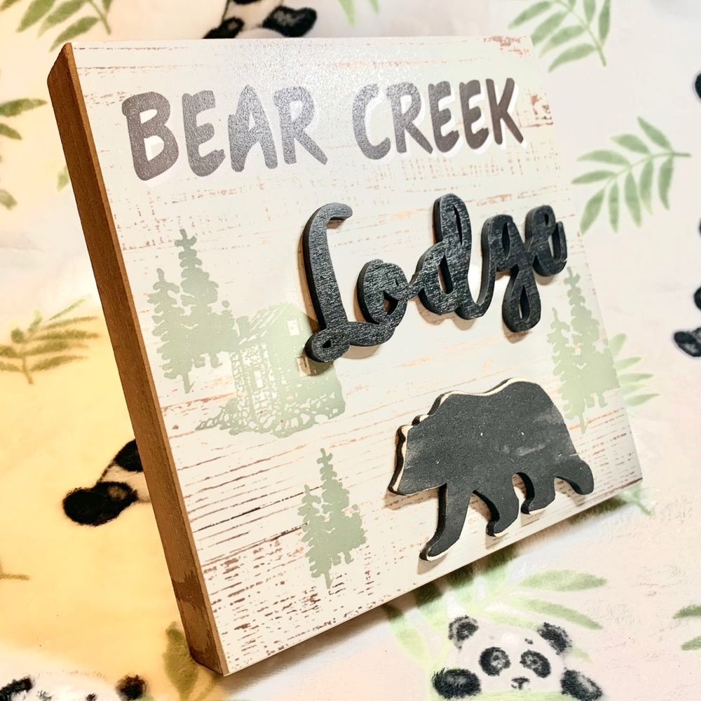 Wooden Bear Creek Lodge Shadowbox Style Wall Art - Picture 3 of 3